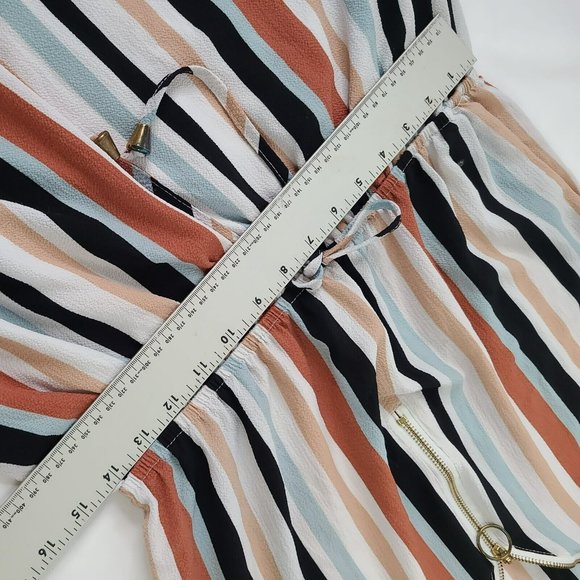 J for Justify Women's Dress Grated Multicolor Cap Sleeves Earth Tones Blouson - Picture 11 of 11